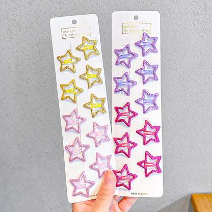 Cute Colorful Star Hair Clips Set for Girls - Smarsty