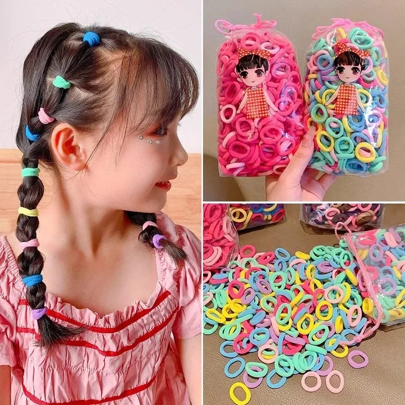 200 Pack Nylon Hair Bands Colorful Gentle No Damage - Smarsty