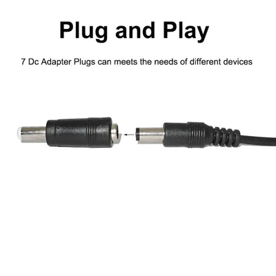 Universal Power Cable USB to DC 5.5 * 2.1mm Jack 5V Charging Cord with 8 Selectable Connector Tips for CCTV Cameras TV Box - Smarsty