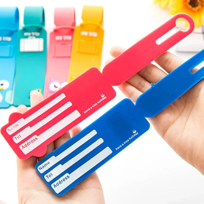 Fashion Travel Accessories Cute Animals Strip Luggage Tag Silicone Suitcase ID Addres Holder Baggage Boarding Tag Portable Label - Smarsty