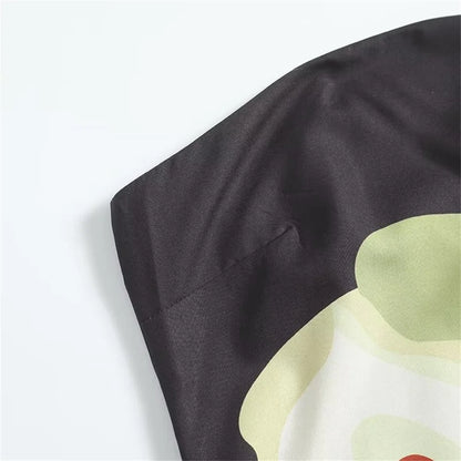 Sexy Strapless Backless Printed Long Dress Women Fashion Sleeveless Off Shoulder Vestidos 2024 Summer Lady Party Evening Robes - Smarsty