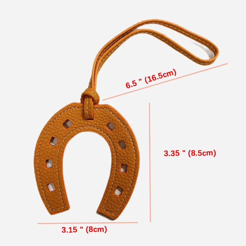 10 Colors Women and Girls PU Leather Horse Hoof Horseshoe Keychain Handbag Holder Charm Bag Purse Accessories for Handbags