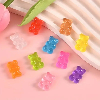 10/20pcs Glow-in-the-Dark Cute Bear Shoe Charms - Luminous DIY Shoe Decoration Accessories for Clogs