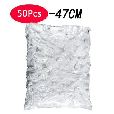 Disposable Food Cover Plastic Shower Cap Fruit Food Cover Elastic Plastic Wrap Cover Food Grade Storage Bag Kitchen Organizer by Smarsty