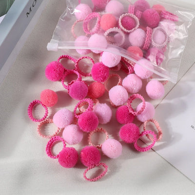 20 Pack Girls Plush Hair Bands Soft Colorful Ties Set - Smarsty