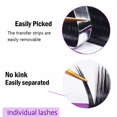 16 Rows Black Matte Eyelash Extensions for Natural Look - Smarsty