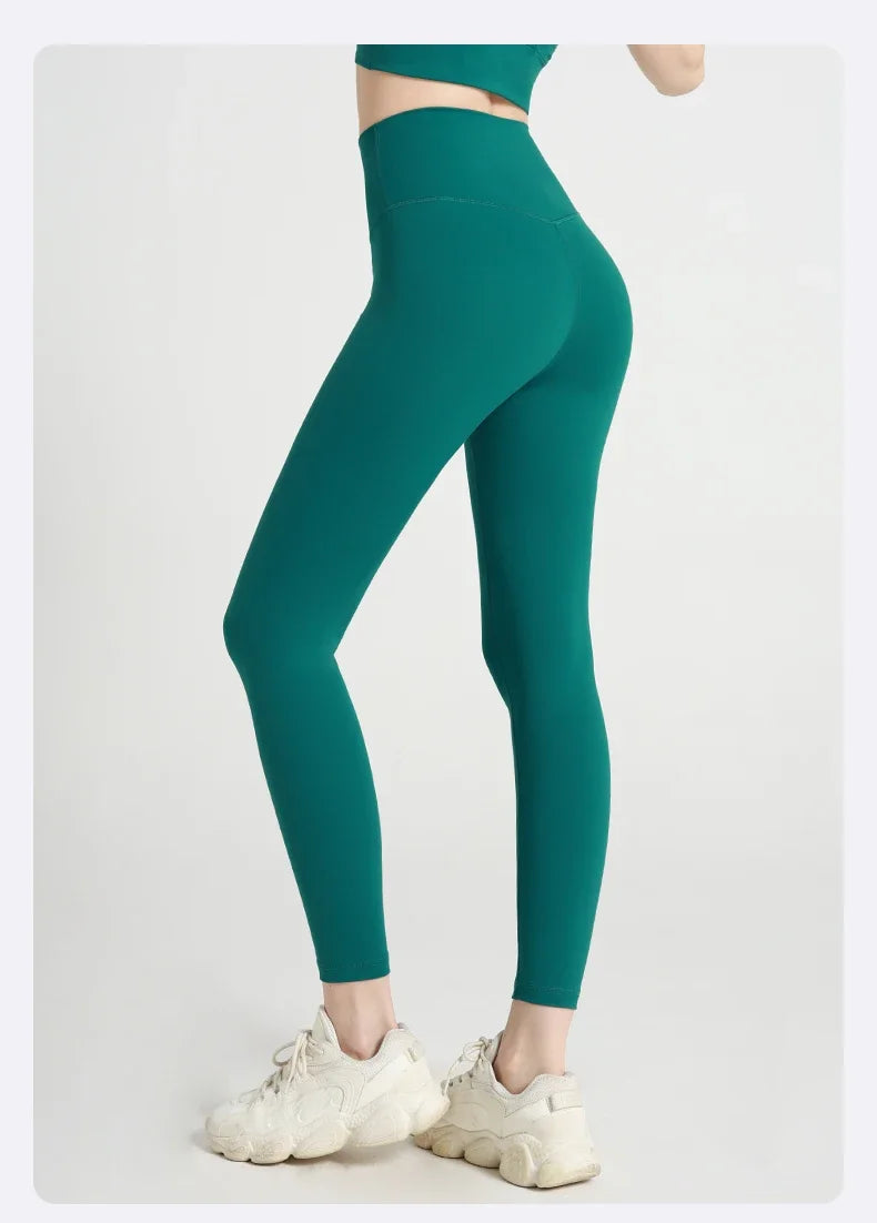 Naked feeling Yoga Leggings Women High Waisted Hip Lifting Fitness Leggings Running Cycling Pants Breathable Sports Leggings - Smarsty