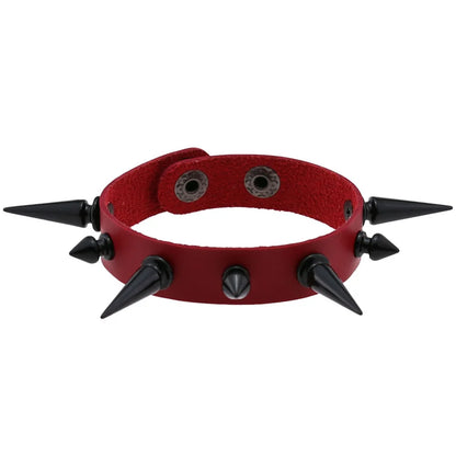 Unisex PU Leather Punk Bracelet With Spikes And Skull - Smarsty
