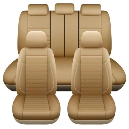 Leather Car Seat Covers Full Set 5-Seater Seat Universal Fit Padded of Most Car with Waterproof Breathable Anti-dirty