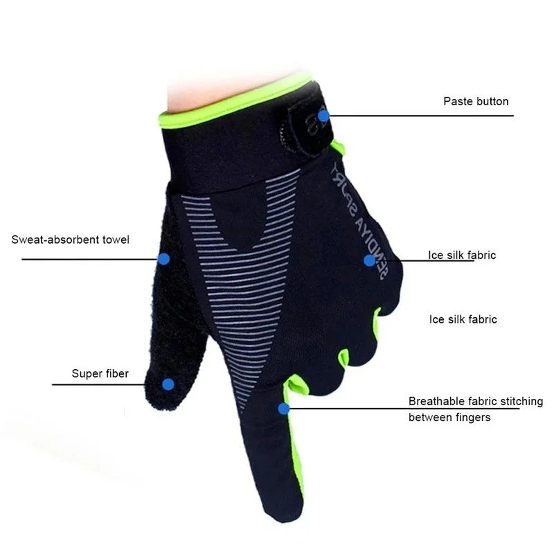 Men Full Finger Cycling Gloves Touch Screen Outdoor Sports - Smarsty