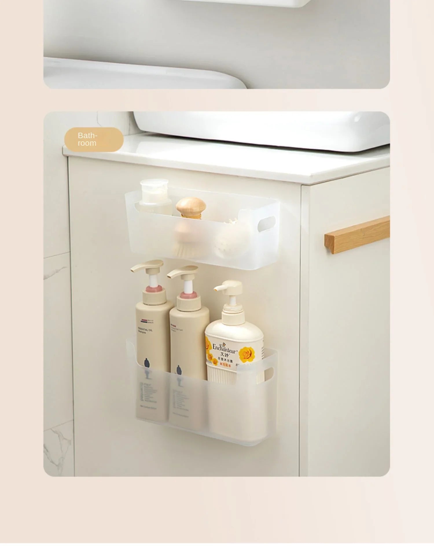 Non Perforated Cling Film Rack Inside Cabinet Wall Shelf Shelves Spice Rack Dish Drying Rack Cabinet Door Organiser for Kitchen
