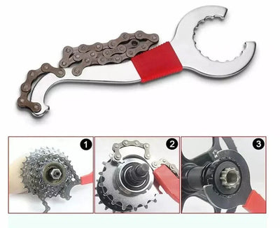9PCS Bike Repair Tool Kit Crank Chain Cutter Extractor Freewheel Puller Crank Puller Spoke Wrench Complete Bike Maintenance Kits