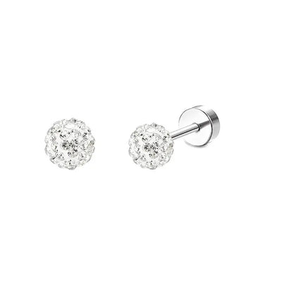 Stainless Steel Heart Moon Ear Studs Screw Back Cartilage - Smarsty