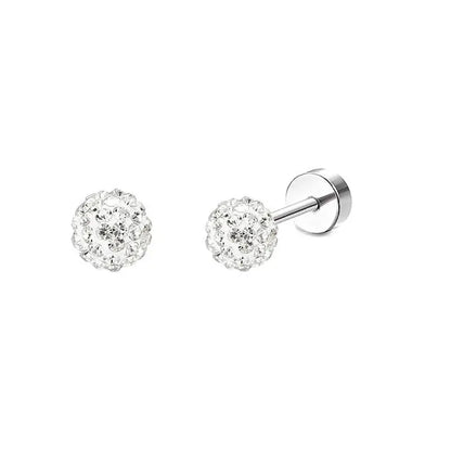 Stainless Steel Heart Moon Ear Studs Screw Back Cartilage - Smarsty
