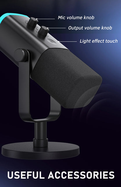 FIFINE USB XLR Dynamic Microphone with Touch Mute Feature - Smarsty