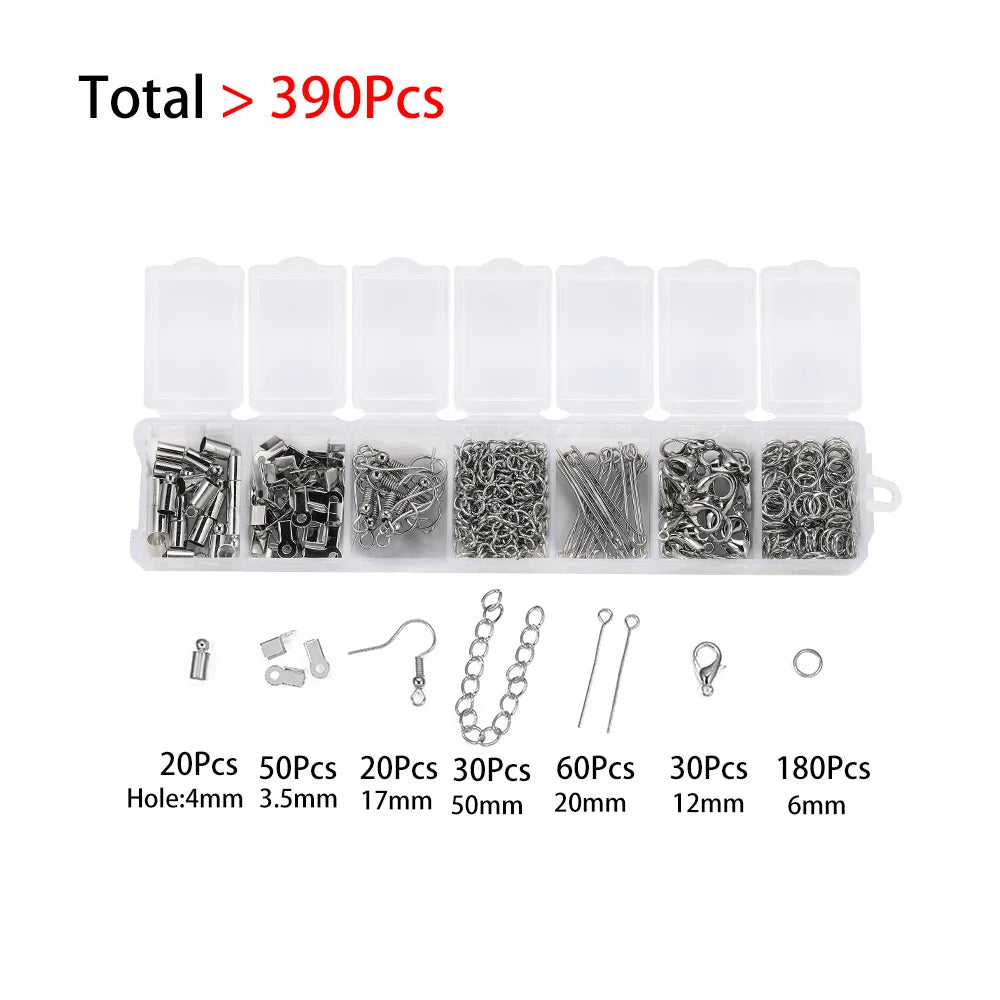 Bulk Jewelry Findings Kit 400Pcs Lobster Clasps Beads - Smarsty