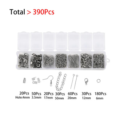 Bulk Jewelry Findings Kit 400Pcs Lobster Clasps Beads - Smarsty