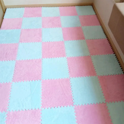 Soft Plush Children's Mat Baby Play Mat Baby Toys Eva Foam Puzzle Carpet In Children's Room Keep Warm Playmat 30*30*1CM by Smarsty