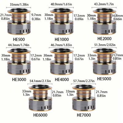 1 Piece Two-Hand Rotating Fishing Reel, He1000-7000 Series, 5.2:1 Gear Ratio, 22.05lb Extraction, Smooth and Sensitive Aluminum Alloy Body, Pa Nylon, Left/Right Hands Can Be Changed, Suitable for Freshwater and Saltwater - Smarsty