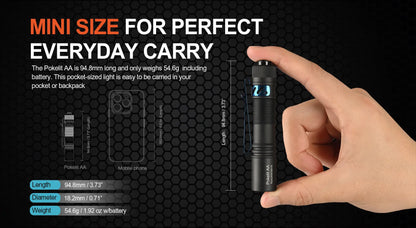 ACEBEAM Pokelit AA EDC Flashlight 1000 Lumens High CRI90 USB-C Rechargeable IP68 Small Pocket LED Flashlight for Everyday Carry