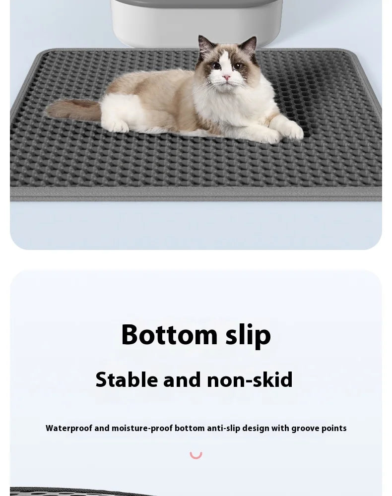 Large Cat Litter Mat Waterproof Double Layer Non Slip Litter Box Tray Pad Washable Durable Pet Toilet Training Mat - Smarsty