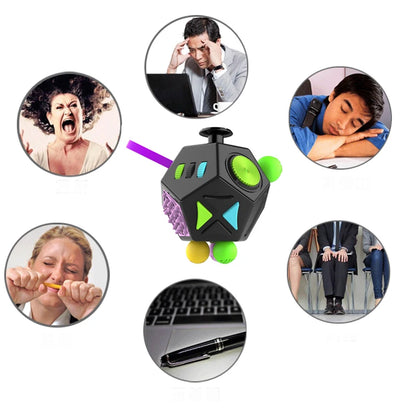 6/12 Sides Cube Decompression Toy Rainbow Stress Relief Autism ADHD OCD Anxiety Sensory Toys Fingertip Desk Toy for Kids Adult by Smarsty