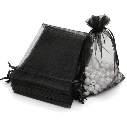 50 Pcs Pink Organza Drawstring Bags for Jewelry Packaging - Smarsty