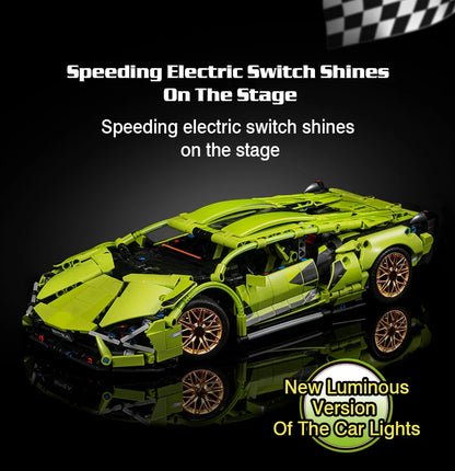 Technical Building Blocks Racing Car Static Model Or Remote Control Electric RC Car Version Optional Construction Toys For Boys