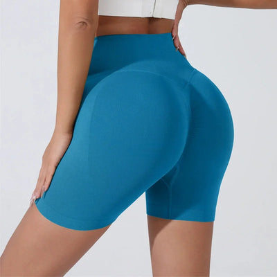 Peach Hip Lifting Sports Shorts Women High Waist Belly Slimming Running Training Quick-drying Trousers Tight Three-point Shorts - Smarsty
