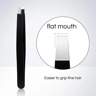 CNK Stainless Steel Black Eyebrow Tweezer for Precision Hair Removal - Smarsty