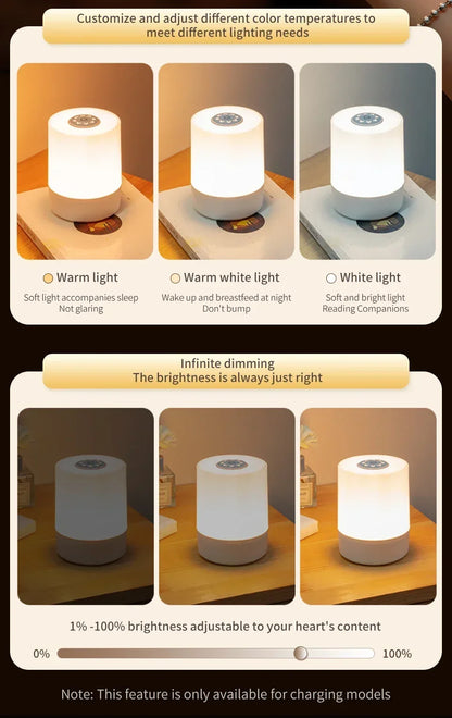 LED Rechargeable Night Lamp with Remote Control - Smarsty