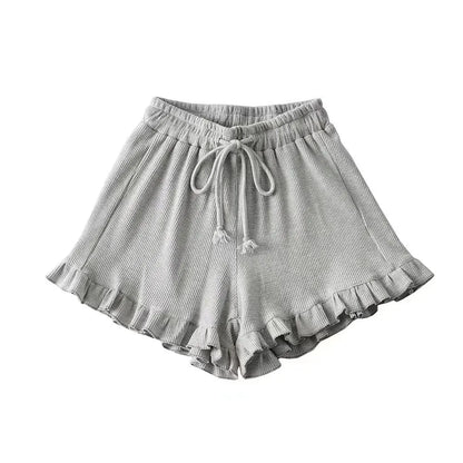 Casual Elastic-waisted Sweatpants Fashion Y2K Summer Waffle Shorts High Waist Lace Hot Pants Women