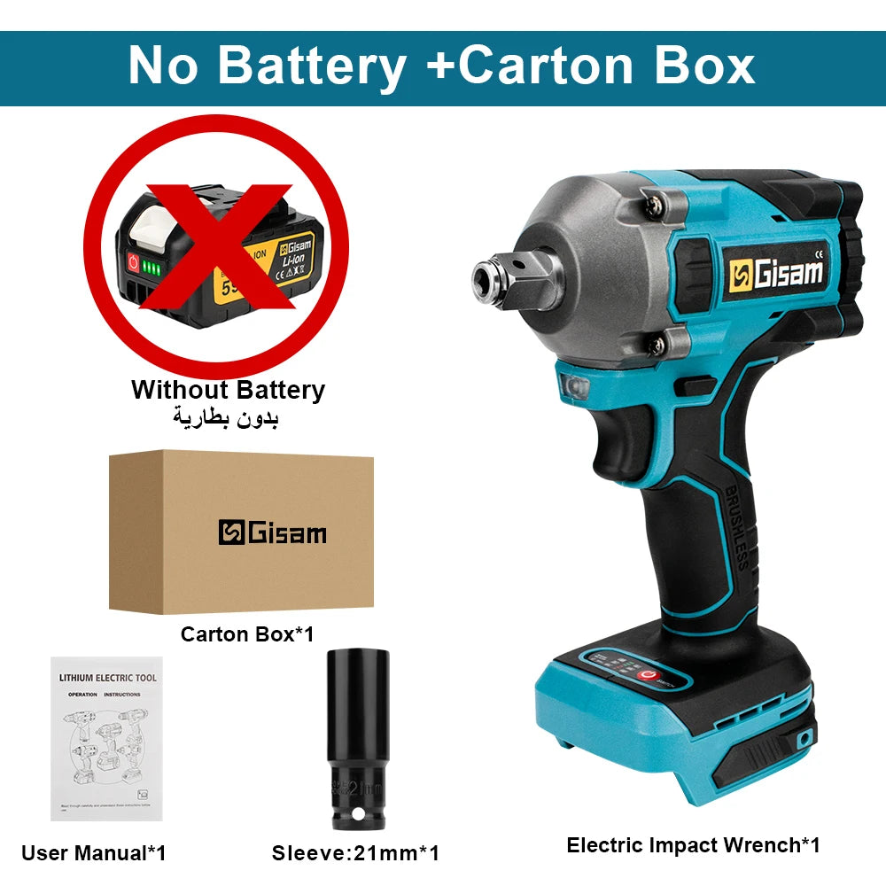 1000N M Brushless Electric Impact Wrench Cordless Power Tool - Smarsty