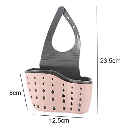Home Storage Drain Basket Kitchen Sink Holder Adjustable Soap Sponge Shlf Hanging Drain Basket Bag Kitchen Accessories by Smarsty