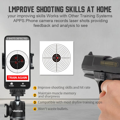 9mm Red Dot Laser Training Cartridge Dry Fire Tactical Bullet Trainer for Pistol Marksmanship