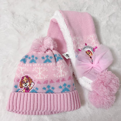 Kids Cartoon Winter Hat Scarf Set With Gloves Warmth - Smarsty