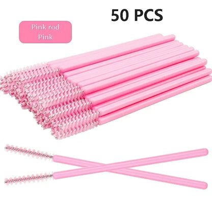 50 Pcs Disposable Eyelash Brushes for Perfect Makeup - Smarsty