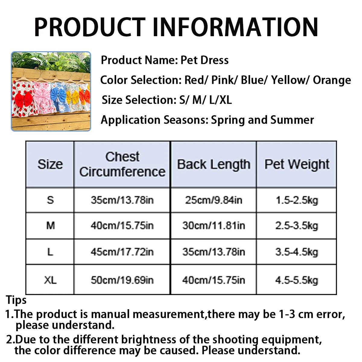 Cute Summer Dog Dress for Small Dogs with Bowknot - Smarsty