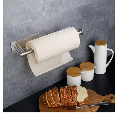 Adhesive Stainless Steel Paper Towel Holder for Easy Storage - Smarsty