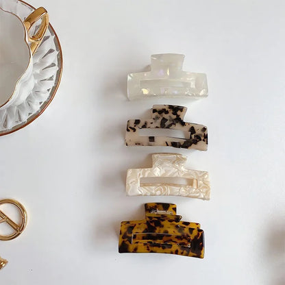 Acetate Leopard Hair Claw Clip Large Geometric Hold - Smarsty