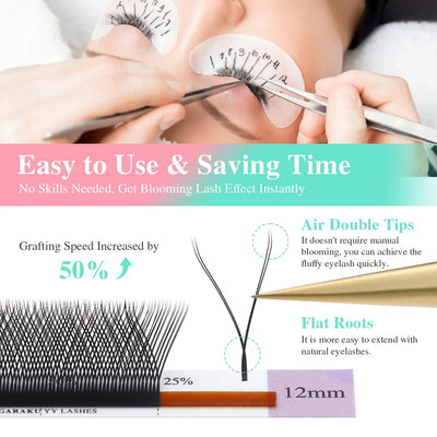 YY Shape Triple Top Eyelash Extensions for Volume - Smarsty