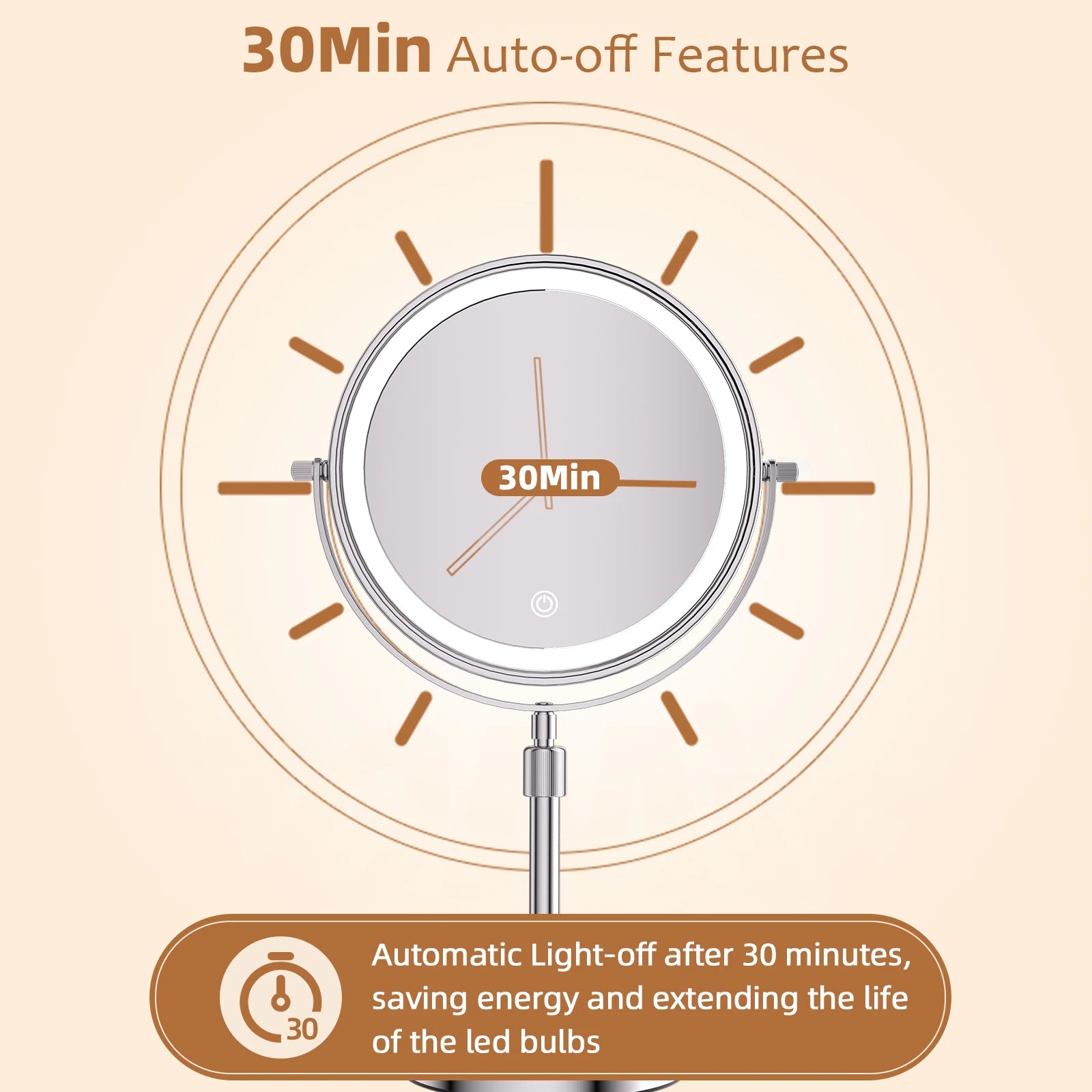 8 Inch Makeup Mirror With Light And 10X Magnification - Smarsty