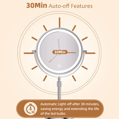8 Inch Makeup Mirror With Light And 10X Magnification - Smarsty