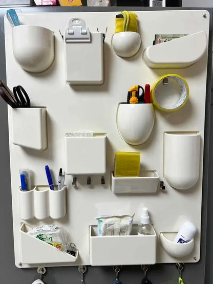 Wall-mounted Storage Rack with Hooks for Office, Kitchen and Workshop Children's Room Organizer with Adjustable Shelves by Smarsty