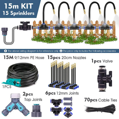 Misting Cooling System with Adjustable Atomizer Nozzles - Smarsty