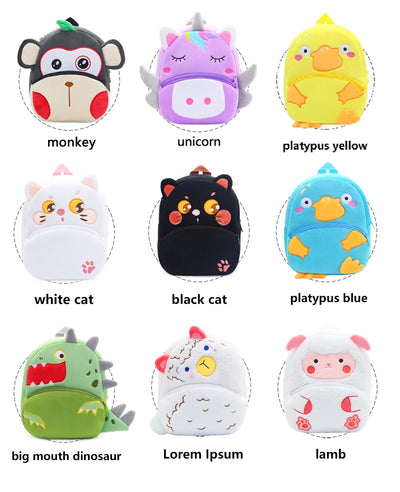 Soft Plush Kids Backpack With Cartoon Animal Design - Smarsty