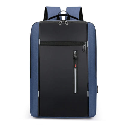 Men's Waterproof Oxford Laptop Backpack 15.6 Inch with USB Charging Port High Capacity Business Travel School Bag - Smarsty