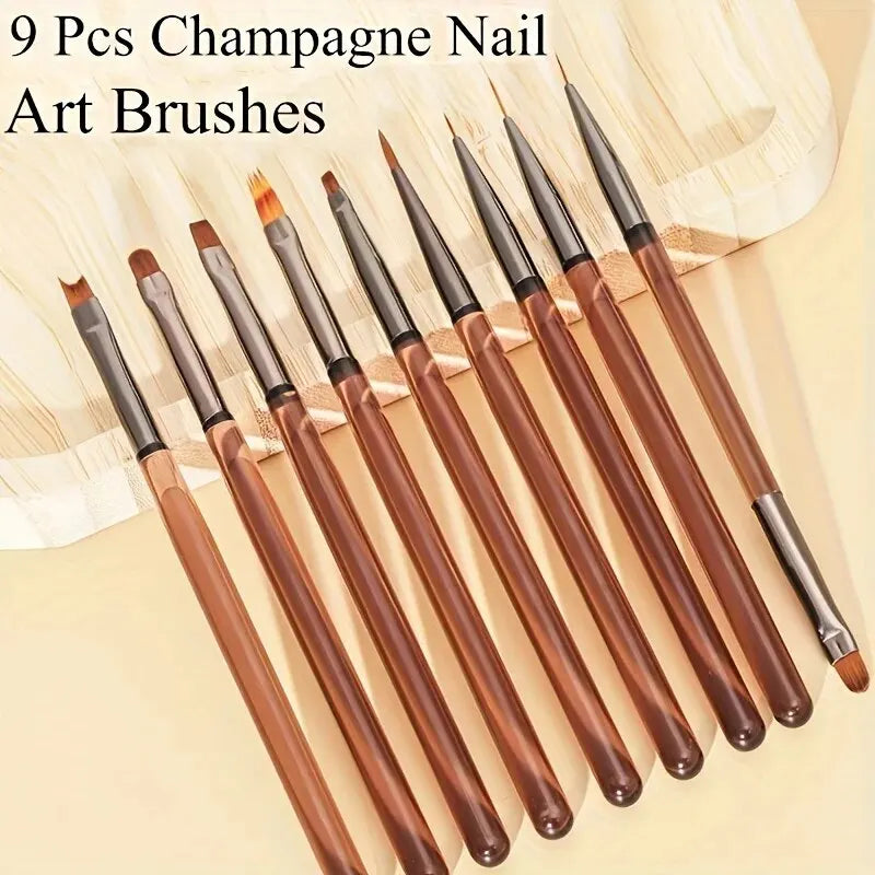 9PCS UV Gel Nail Brush Set for Creative Nail Art - Smarsty