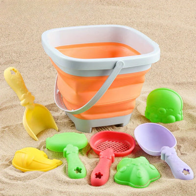Children's Sand Digging Toy Set Beach Play Water And Sand Folding Bucket Shovel Mold Summer Gift Random Colors Styles by Smarsty