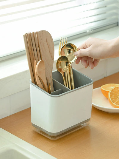 Household Multi-Functional Tableware Rack, Kitchen Tableware Drain Rack, Chopsticks Rack, Spoon, Chopsticks, Fork, Storage Rack by Smarsty